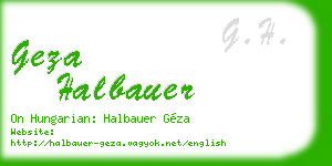 geza halbauer business card